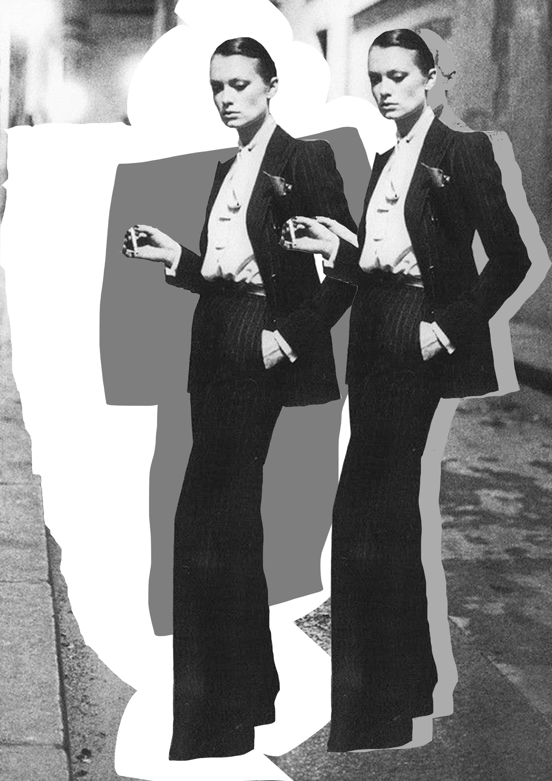 Yves Saint Laurent presented his first woman suit in 1966